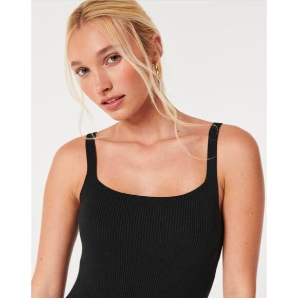 NWT Hollister SWEATER-KNIT BODYCON MIDI DRESS - Black - Size Large‎ - Picture 8 of 8